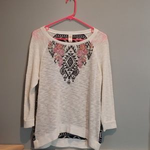 Size L Girls Floral Aztec Shirt